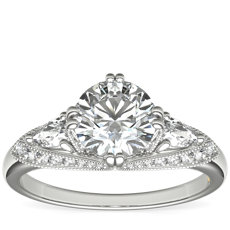 ZAC ZAC POSEN Vintage Three-Stone Diamond Engagement Ring in 14k White Gold (1/2 ct. tw.)